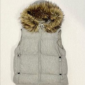 Gap Puffer Vest with fur trim hood